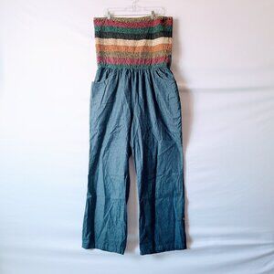 Tube Top Denim Jumpsuit Romper Size 2X